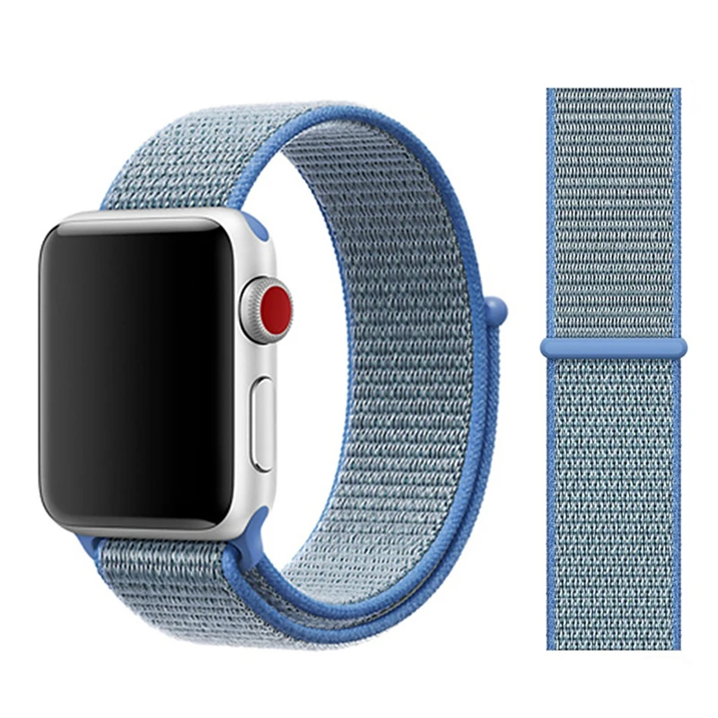 Нейлоновый ремешок для Apple watch 5 ремешок 44 мм 40 мм iWatch ремешок 42 мм 38 мм спортивный ремешок для часов Браслет Apple watch 4 3 2 1 38 40 44 мм - Цвет ремешка: tahoe blue