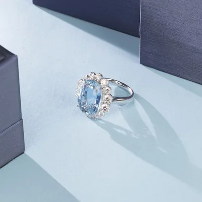 

Blue gem Ring Women's Niche Design Blue Ring Opening Adjustable Simple Wind Jewelry 2021 New Engagement Proposal Holiday Gift