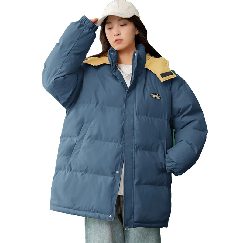 

Women Korean Oversized Cotton Padded Jacket Winter Warm Thicken Short Puffer Coat Woman Hooded Loose Parkas Casual Outwear