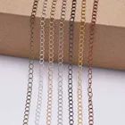 5 млот 2,5-4,8 мм позолоченная цепочка для ожерелья DIY из латуни звено веревки фурнитура для ювелирных изделий Аксессуары
