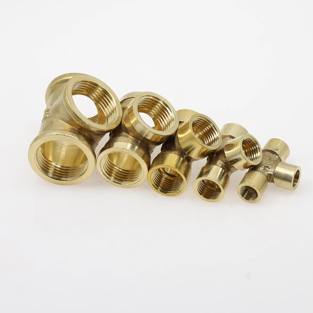 1 шт. резьба BSP 1/4 &quot3/8&quot 1/2 &quot3/4&quot тройной тип латунный фитинг для труб переходник