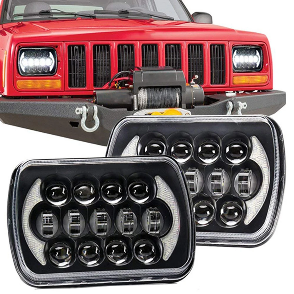 105 Вт 5x7 дюймов 7x6 светодиодный прожектор DRL с ремнем H4 для Chevrolet Jeep Cherokee XJ Toyota Tacoma &amp