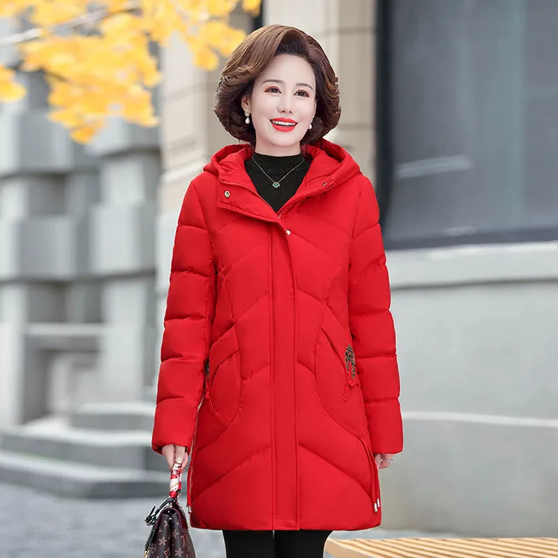 Зимнее пальто UHYTGF женский пуховик с капюшоном и защитой от холода теплое