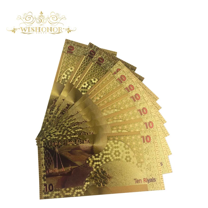 Горячая Распродажа для Цвет Катар банкнот 10 риалов в центре сообщений течение 24k