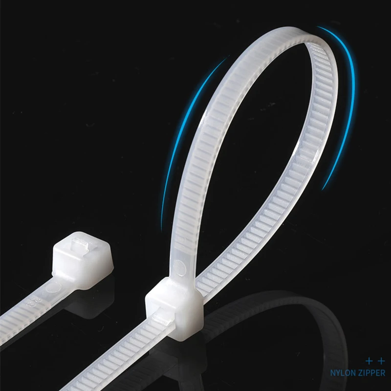 Белый хомут для кабеля самоблокирующийся нейлоновый пластиковый 3*60 3*80 3*100 3*150 3*200