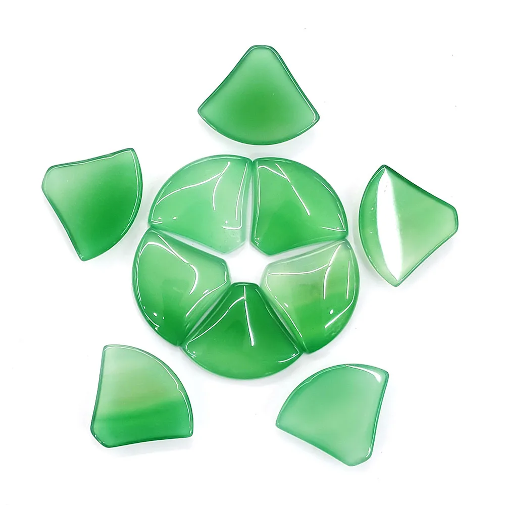 

5pcs Natural Stone Bamboo Shape Green Agate Bare Stone Ring Surface for DIY Handmade Fashion Necklace Jewelry Accessories