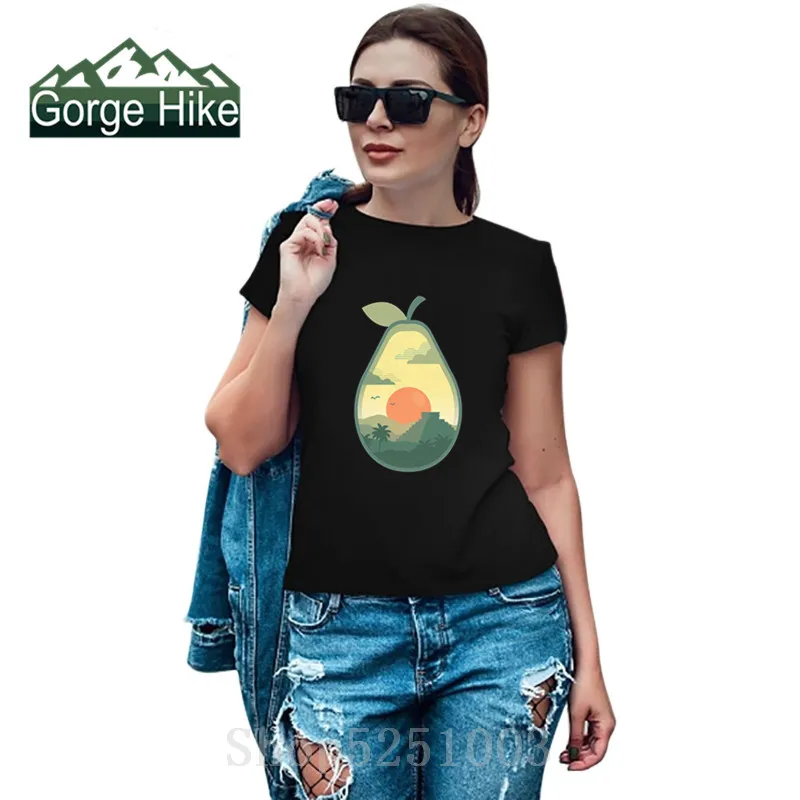 2019 рубашка с авокадо искусственная кожа милая Акварельная футболка коротким