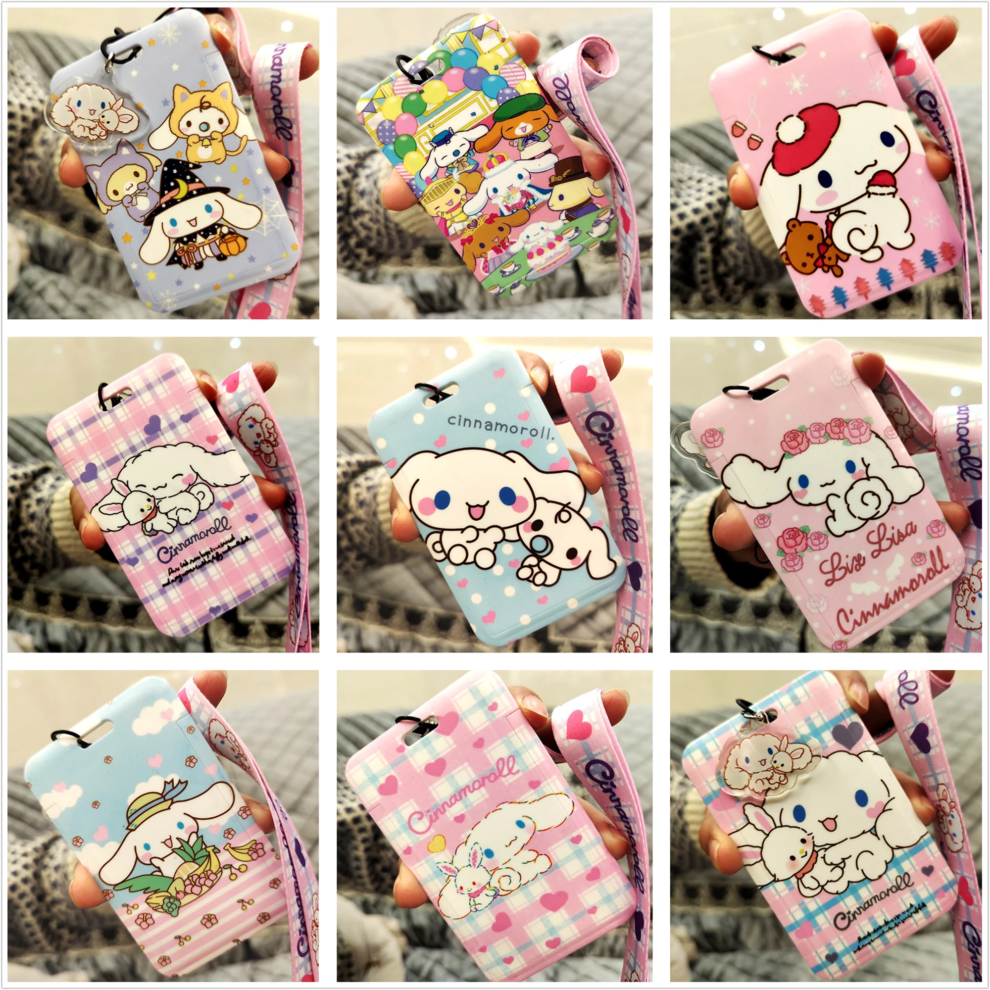 

Sanrio Cinnamoroll удостоверение личности, кредитная карта, милые животные, студенческий автобус, чехол для карт, милая собака, брелок, Карта доступа...