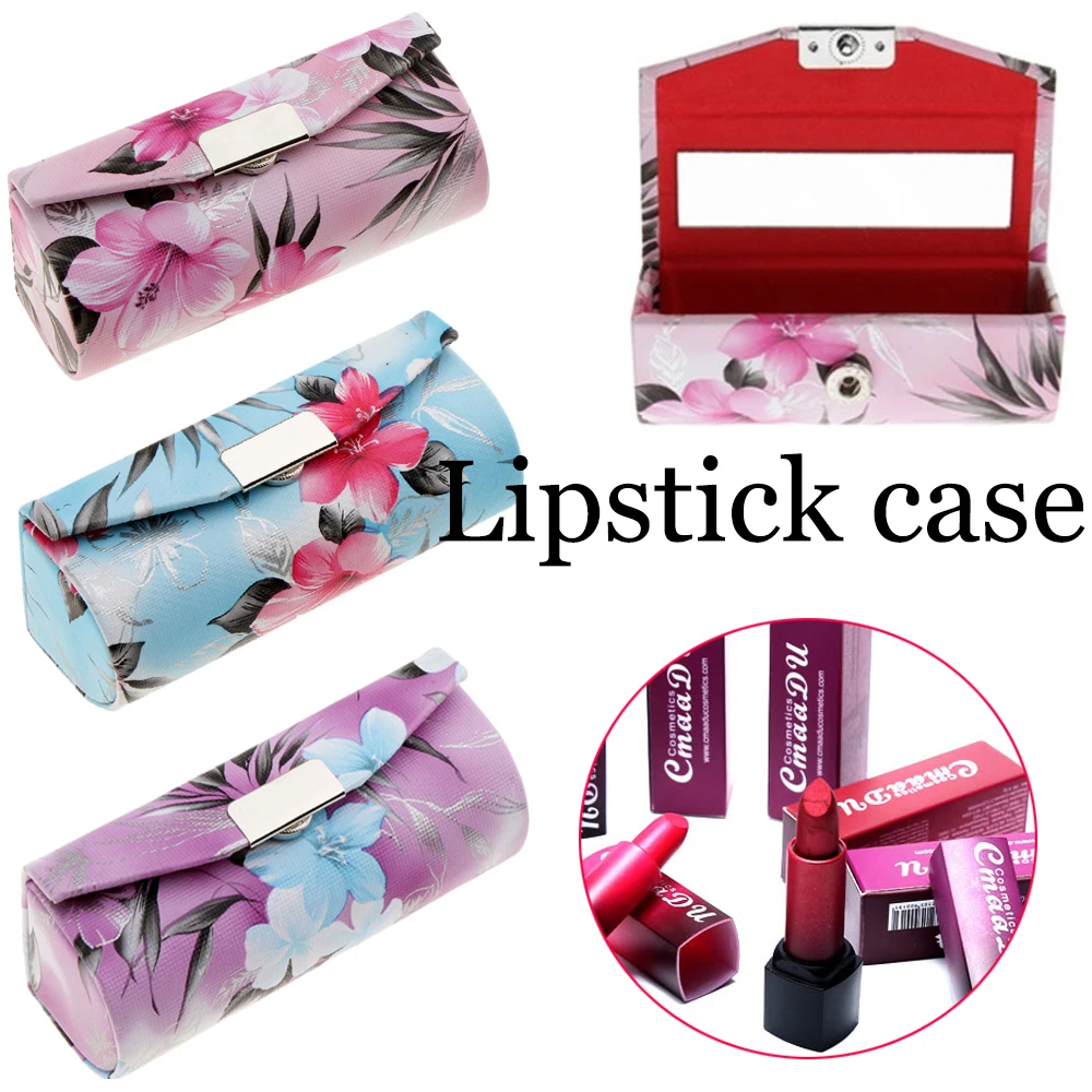 1 шт. Портативный кожаный чехол для помады с зеркалом традиционная Китайская