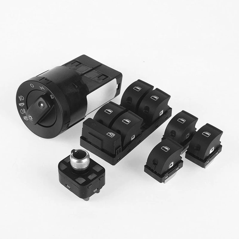 

6Pcs Mirror Knob Headlight Control Power Window Switch for - A4 S4 B6 B7