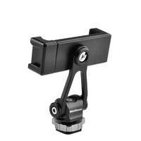 camera hot shoe phone tripod mount adapter 360 rotation phone tilt holder with cold shoe for smartphone mic ring light stand