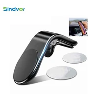 sindvor magnetic car phone holder l shape air vent mount stand in car gps mobile phone holder for iphone x samsung s10 s9 xiaomi