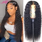 Бразильские кудрявые человеческие волосы 13x4, парик фронта шнурка короткий парик фронта шнурка Боба человеческие волосы парики для женщин Non-Remy 150% Плотность