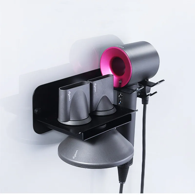 

Hairdryer Shelf Black Wall Mount Hairdryer Holder Storage Rack Bathroom Shelf Dyson Supersonic Hair Dryer Drier Organize Shelf