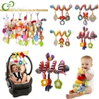 Висячая спиральная погремушка для коляски, милые животные, мобиль для детской кроватки, детские игрушки для 0-12 месяцев, обучающая игрушка для новорожденных, WYW
