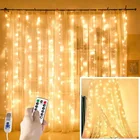 Фея светильник s занавеска светящиеся Свадебные украшения светильник s занавес USB LED, коврик для ванной комнаты, аксессуары для дома Декор светодиодный светильник.