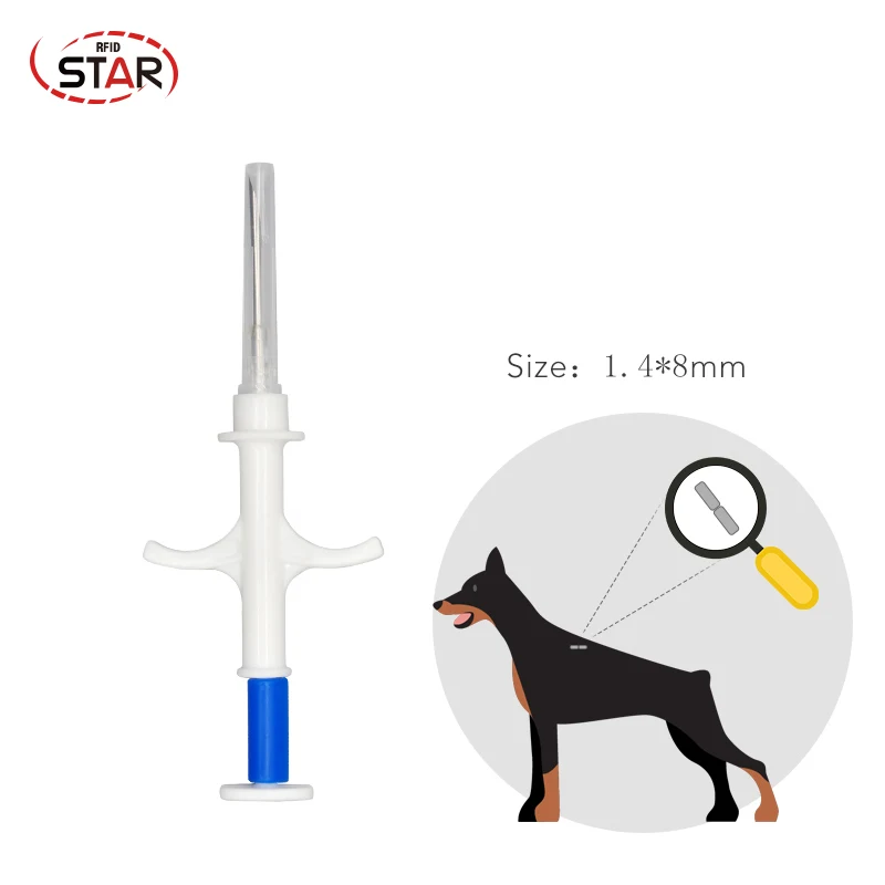 60pcs Low Frequency ISO Dog Microchip 1.4*8mm Animal Id Tag Rfid Syringe