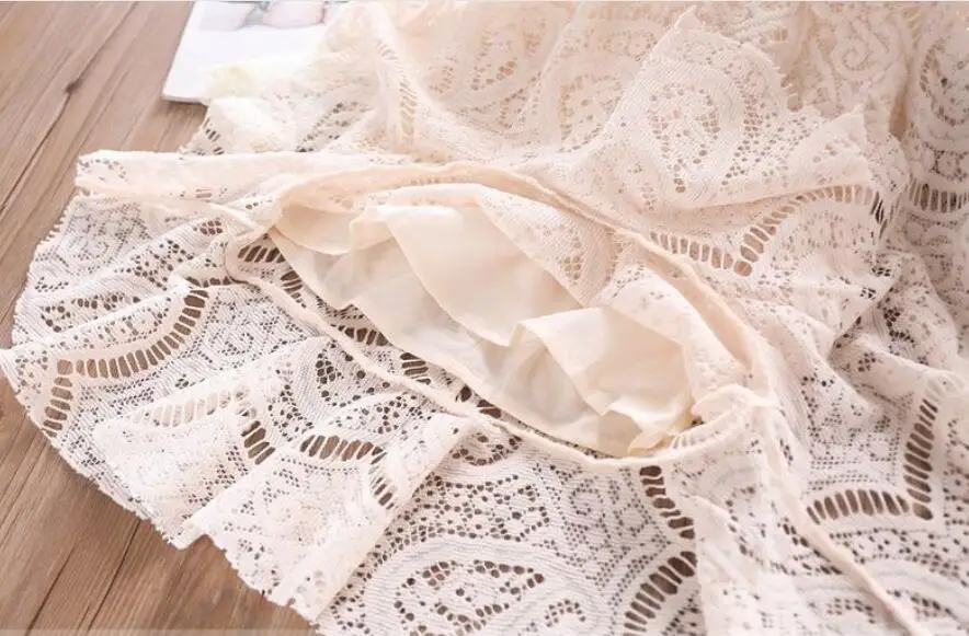 Кружевное ажурное платье для девочек модное принцессы бежевые вечерние Детские