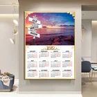 Персонализированный плакат с календарем 2022, уличный знак, пейзаж на заказ, ваша картина, настенное искусство на холсте, современные Семейные подарочные принты