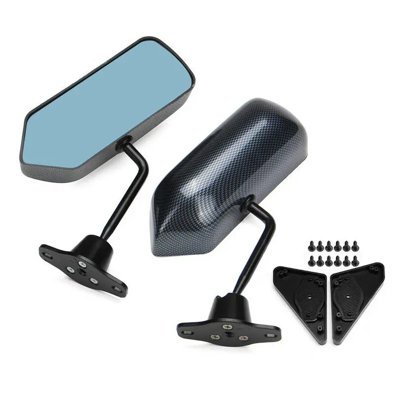 

For 92-96 Prelude F1 Style Manual Adjustable Carbon Fiber Look Painted Side View Mirror