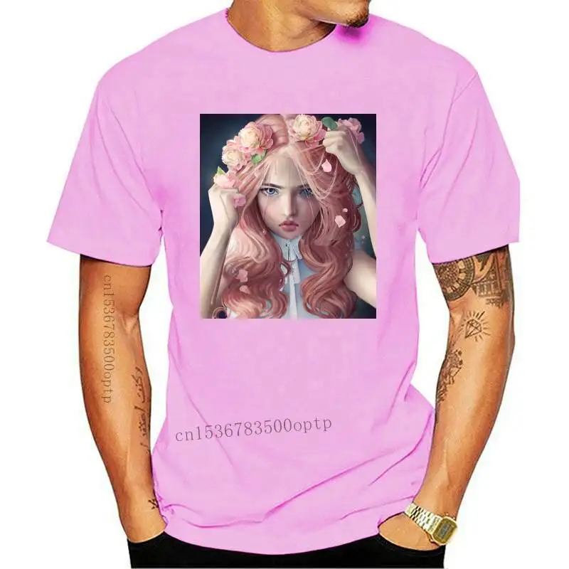 

New Ropa Mujer Verano 2021 Female T-shirt Harajuku Fashion Pink Rose Woman Print T Shirt Leisure Streetwear Tshirt Summer Shirt