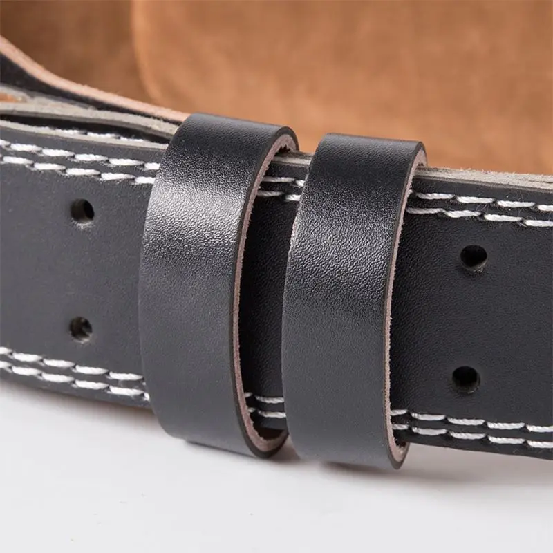 

Men Women Faux Leather Weight Lifting Belt Double Prong Power Lumbar Waistband Drop Shipping