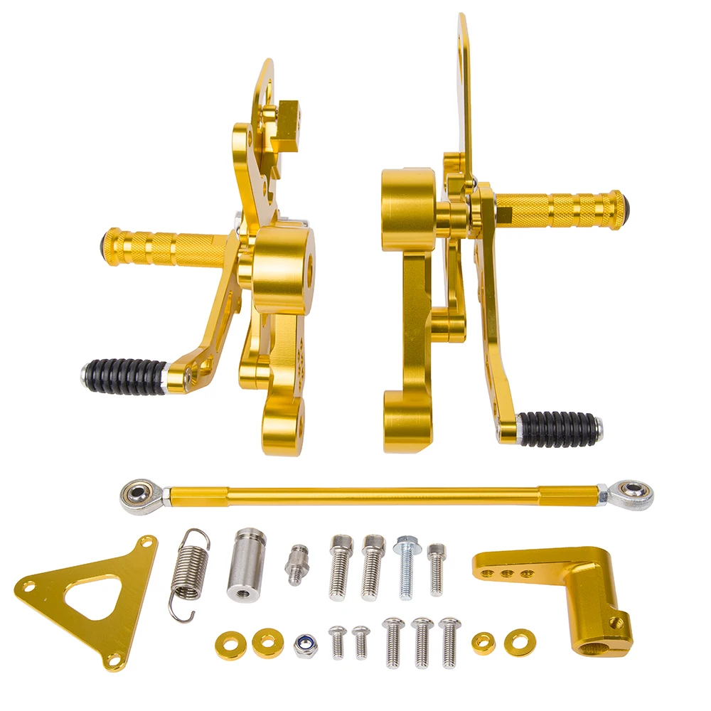 Регулируемая MT09 FZ09 MT-09 FZ-09 CNC Rearsets Подножка для ног для- Yamaha MT FZ 09 - Цвет: Gold