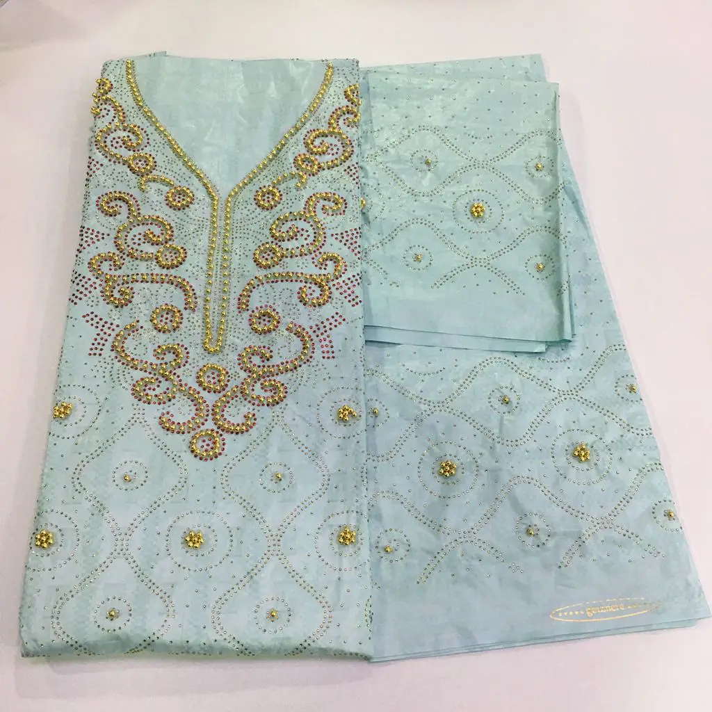 Бесплатная доставка африканская парчовая бусина Базина с более богатыми камнями