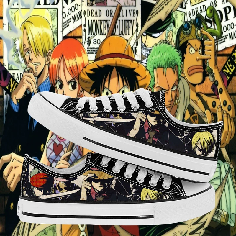 

ONE PIECE cosplay cos shoes fashion canvas shoes casual comfortable men and women college Anime cartoon students low help