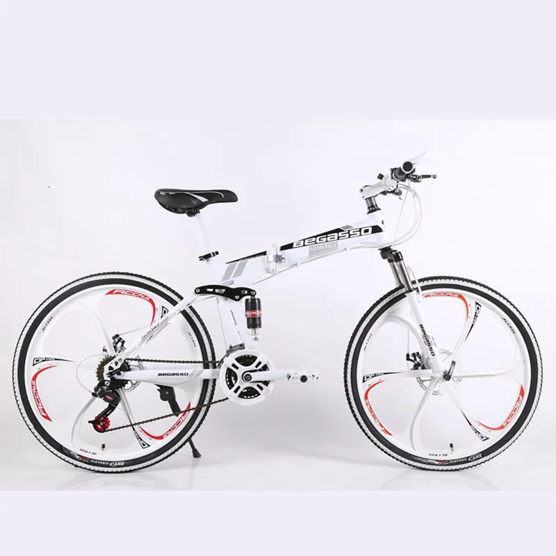 24/26 дюймов горный велосипед складной шесть ножей колеса двойной амортизатор для