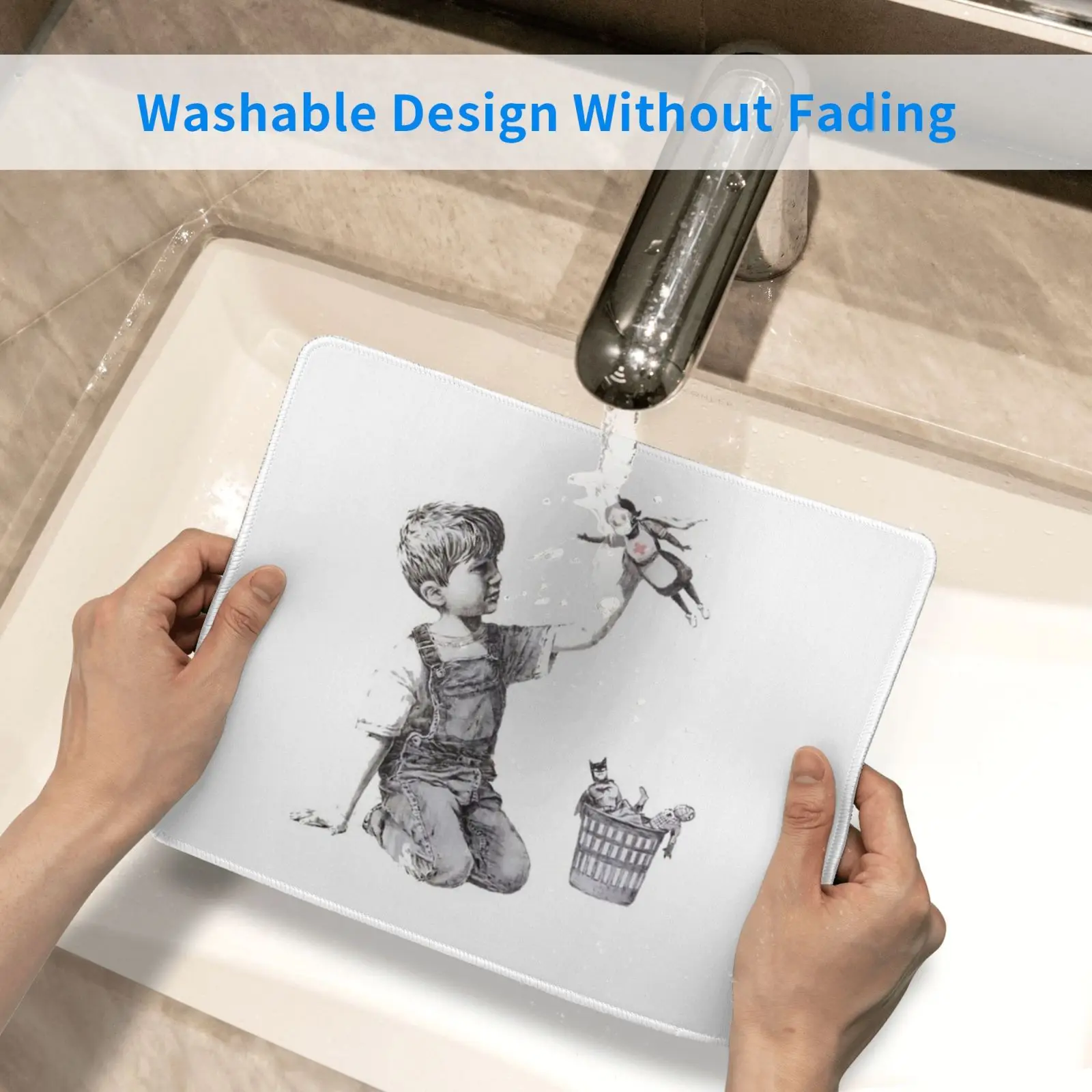 

Banksy Super Hero Mouse Pad DIY Print Banksy Superhero Banksy Superhero Painting Banksy Nurse Superhero