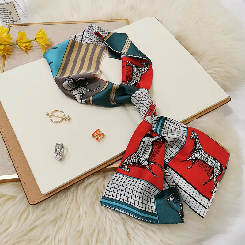 

Silk Scarf Women Shawls Wraps Fashion Small Hair Neck Hijabs Foulard Scarves Female Lady bufanda seda mujer echarpe ete soie