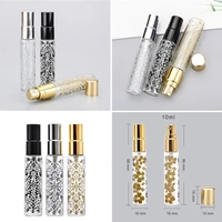 10ml portable flower pattern glass perfume bottle with atomizer empty cosmetic mini refillable bottles