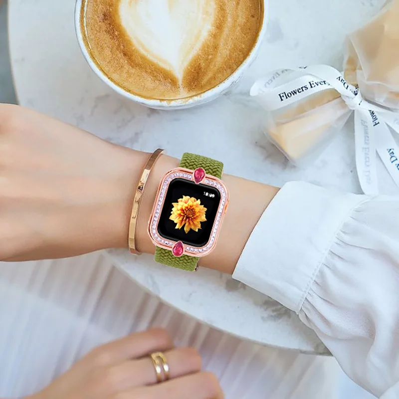 

Diamond Metal Protective Case for Apple Watch Cover Series 6 SE 5 4 3 2 1 38MM 42MM for IWatch 54 40mm 44mm IWatch Accessories