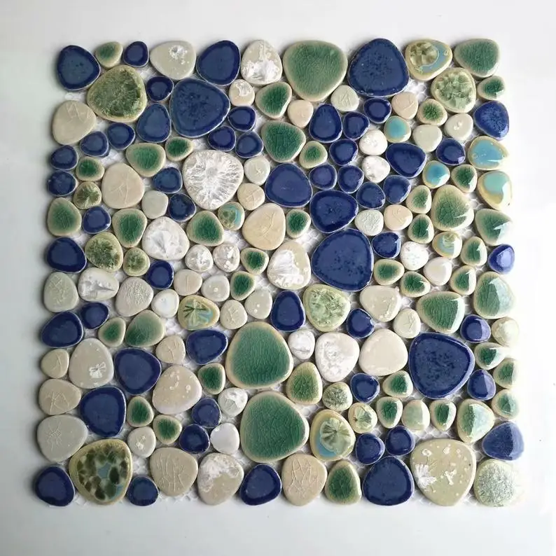 

Глазурованная белая зеленая синяя галька фарфоровая керамическая мозаика кухонная плитка PPMTS28 для ванной комнаты
