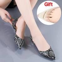 slip on ballet flats with pointed toe summer womens shoes for women heels ladies shallow dorsay shoes woman snake loafers 2020