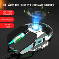 usb wired gaming mouse with cooling fan mechanical feel gamer mouse mice for laptop computer pc gamer 6400dpi gaming mause mice
