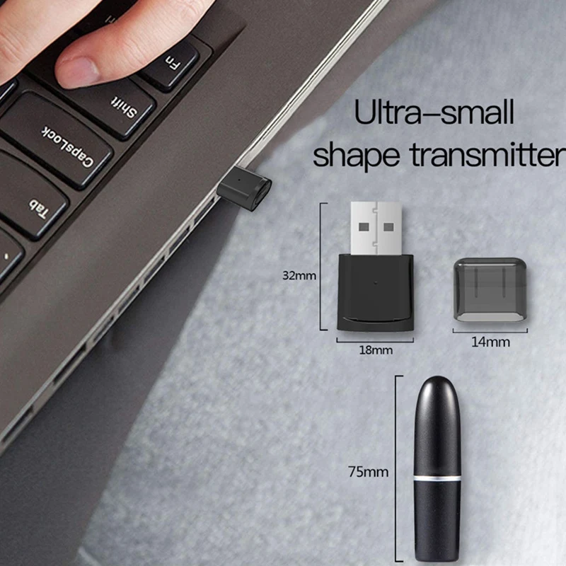 

Bluetooth Adapter 5.0 Wireless Bluetooth Transmitter is for PC Notebook Desktop Computer USB Interface Plug and Play