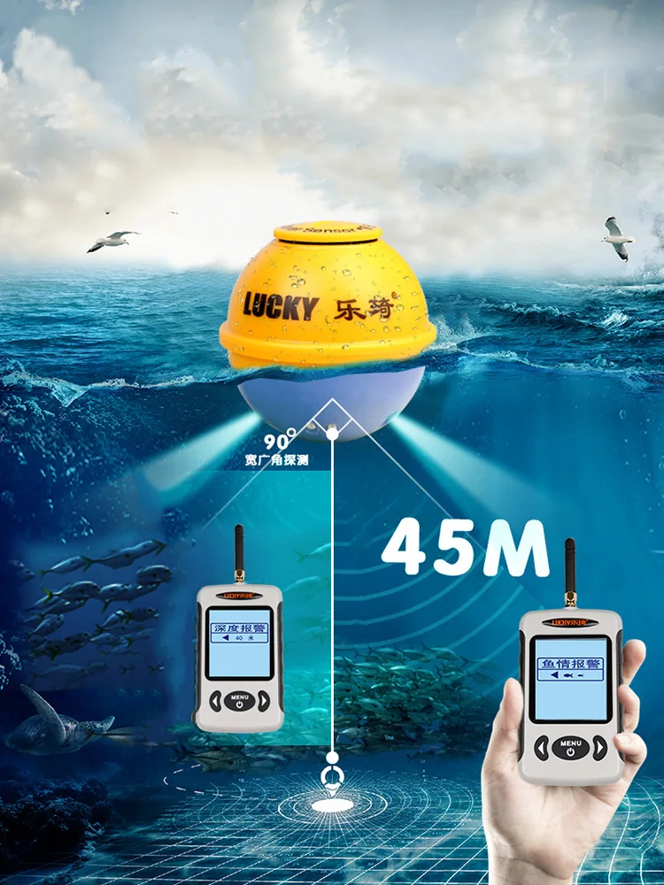 Fish Finder Portable Wireless detector Max distance 150 M Depth 45cm LCD Echo Sounders 2020 Fishing Technology Changes | Спорт и