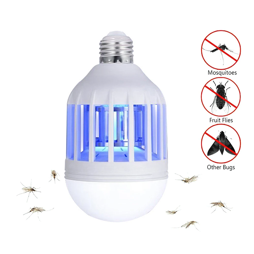 

15W LED Insect Killer Lighting Fly Bug Zapper Bulb Mute Pest Control Mosquito Repellent Lamp For Home Bedroom Mosquito Killer