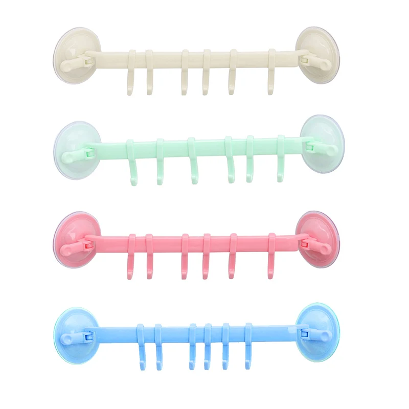 6 Row of Hooks Strong Adhesive Hook Bathroom Kitchen Hat Towel Hanger Over Door Hanging Rack Hold | Дом и сад