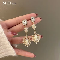 mihan 925 silver needle trendy jewelry dangle earrings pretty fashion statement glass resin crystal drop earrings for women