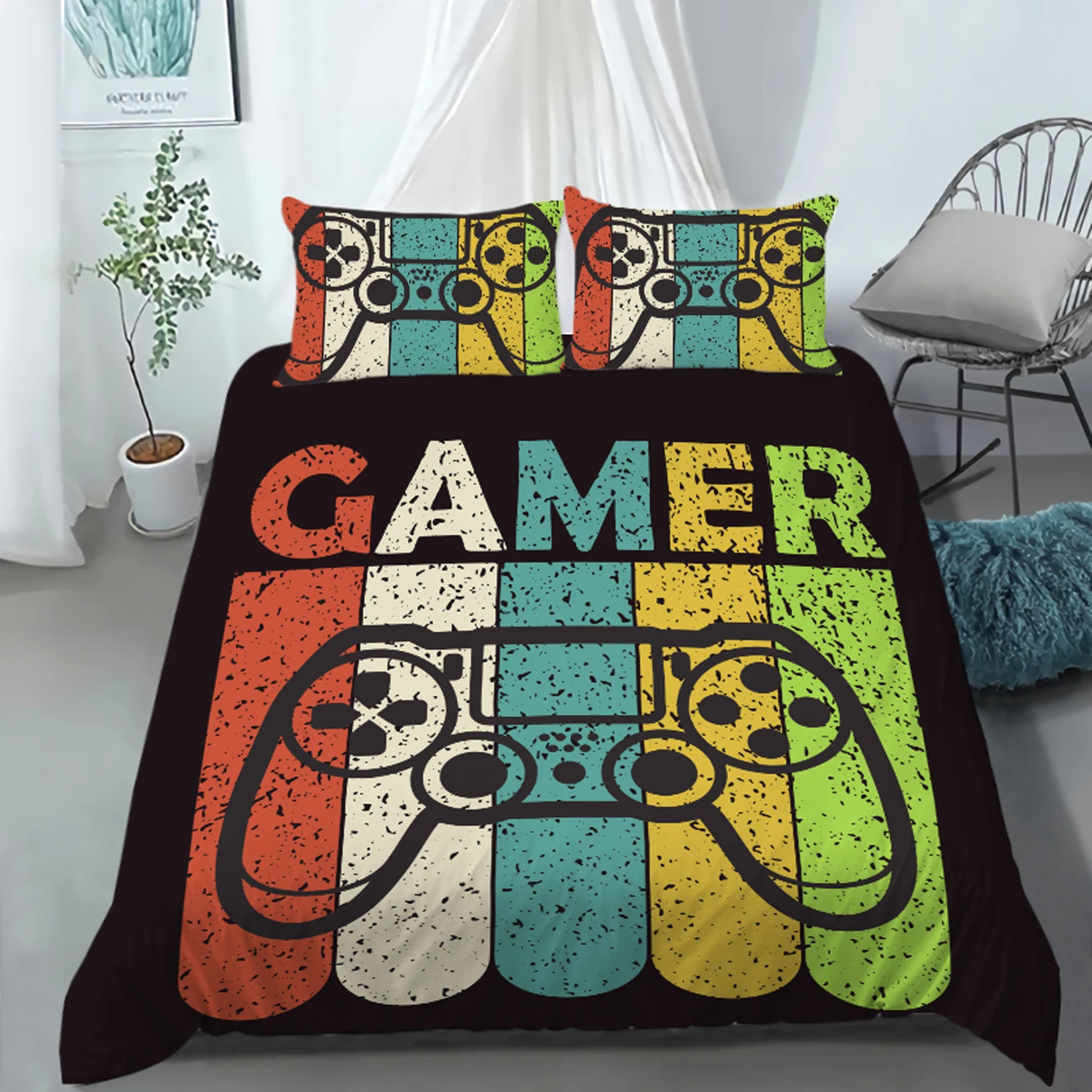 

BailiPromise Esport Gamepad Bedding Set bedroom 3D Print Pillowcase Soft Duvet Cover Kids Boys Game Fans Queen King Twin