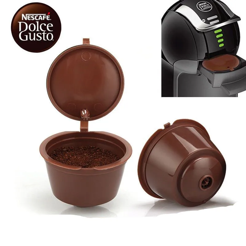 

2Pcs/Set Reusable Dolce Gusto Cup Capsule Filter Refillable Multicolour Black Cup For Dolce Gusto Pod Coffee Machine
