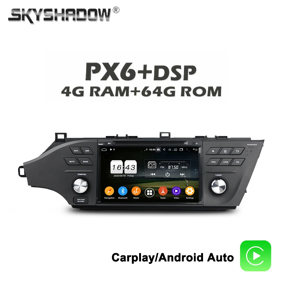720P беспроводной Carplay PX6 автомобильный DVD плеер Android 10 0 4 Гб + 64 Wifi Bluetooth 5 RDS радио GPS