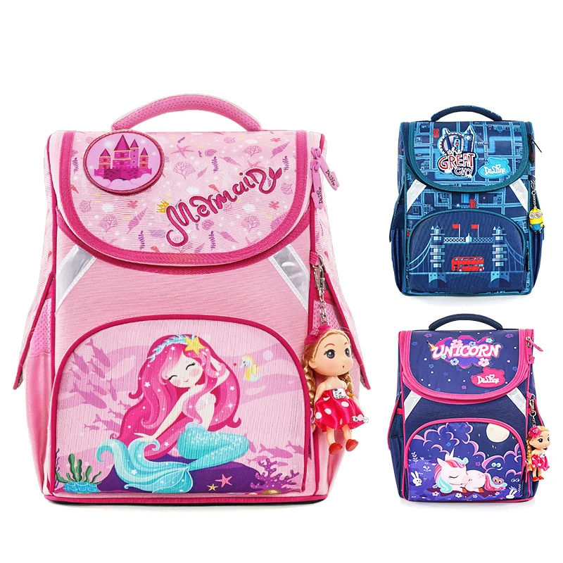 6-8 Years Old School Backpack for Boys Grade 1-3 Kids Backpack for Girls Dinosaur Cartoon Unicorn School Bag Child Baby Kid Gear