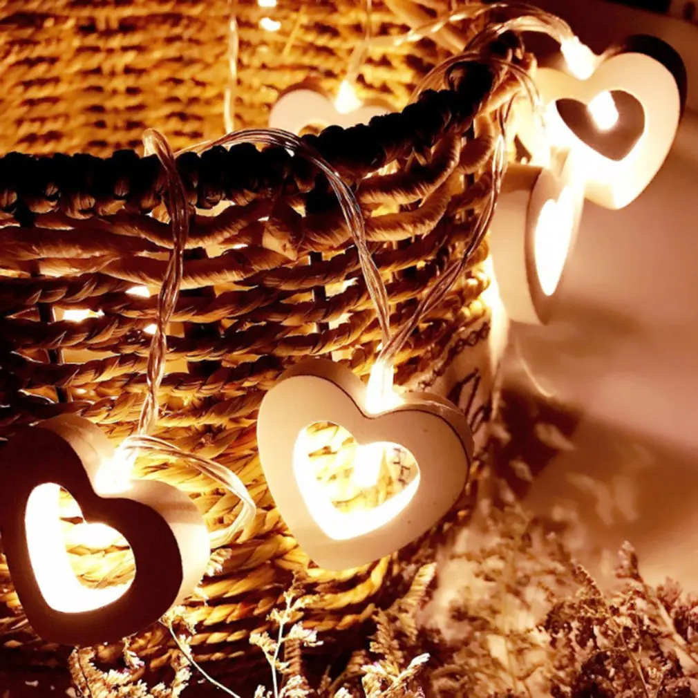 

Romantic wedding celebration Wooden love LED battery box light string LED decorative light string