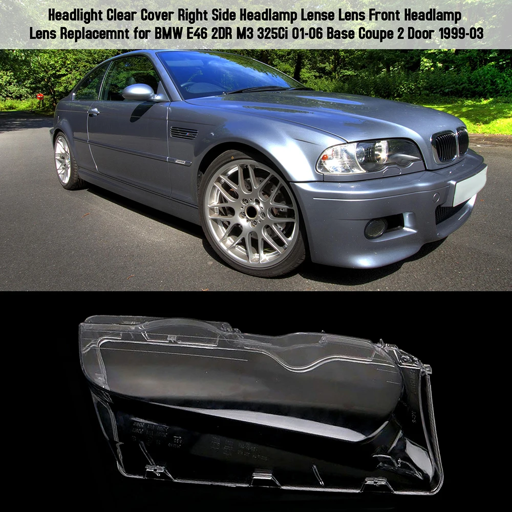Автомобильный Стайлинг прозрачная крышка для передней фары объектива BMW E46 2DR M3