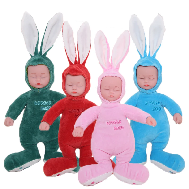 

Sleeping Plush Rabbit Dolls 25CM Animal Baby Toys For Girls Soft Silicone Reborn Bebe Toy Plush Body Babies Kids Doll Toy Gifts