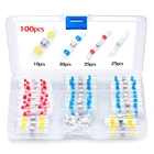 Термоусадочные стыковые обжимные клеммы, 50100 шт., водонепроницаемые электрические разъемы для пайки, комплект для сращивания проводов, автомобильный морской